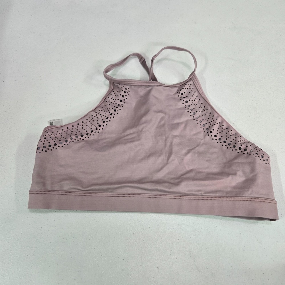 Victoria's Secret Women Sports Bra Medium Purple Laser Cut Racerback Pullover